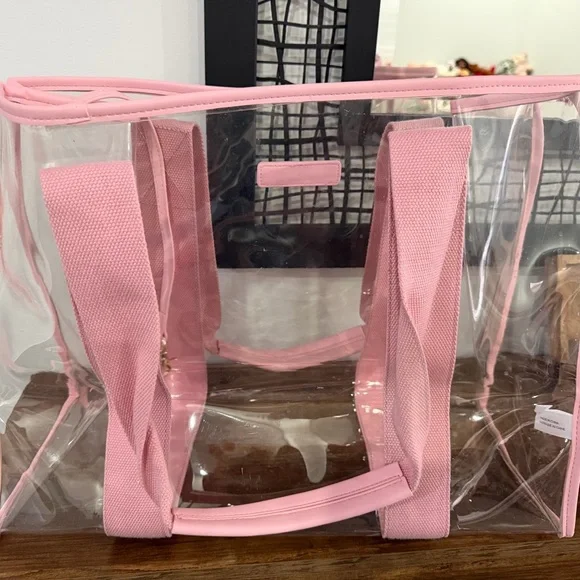 Poppy & Peonies Pink Transparent beach tote - Picture 2 of 7